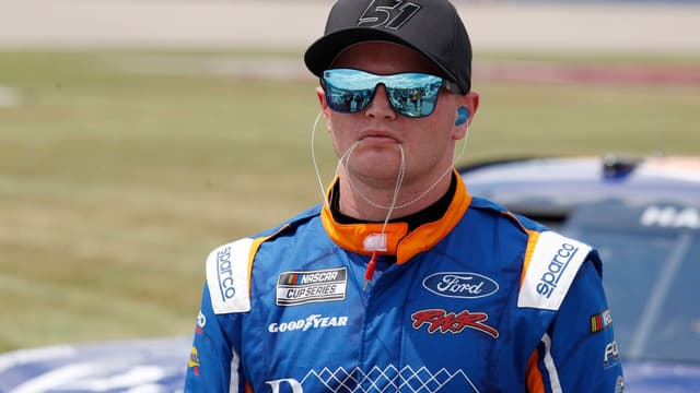 NASHVILLE, TN - JUNE 29: Justin Haley ( 51 Rick Ware Racing Pinnacle Home Improvement Ford) walks down pit road during qualifying for the NASCAR, Motorsport, USA Cup Series Ally 400 on June 29, 2024
