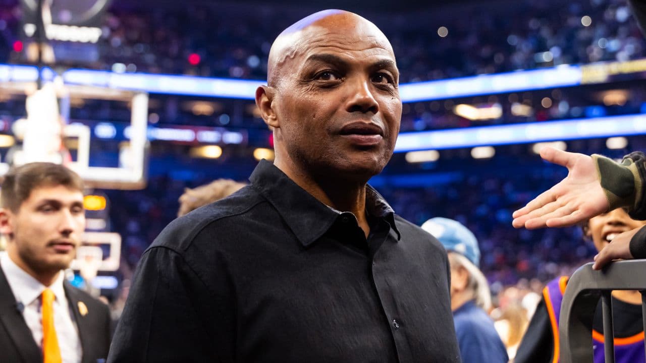 Phoenix Suns former player Charles Barkley in attendance against the Minnesota Timberwolves during an NBA Cup game at Mortgage Matchup Center.