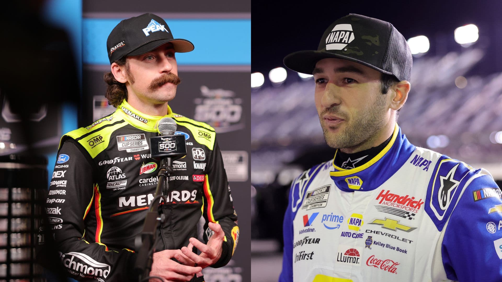 Ryan Blaney (L) and Chase Elliott (R)