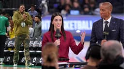 (L) Paul Pierce (R) Caitlin Clark and Reggie Miller