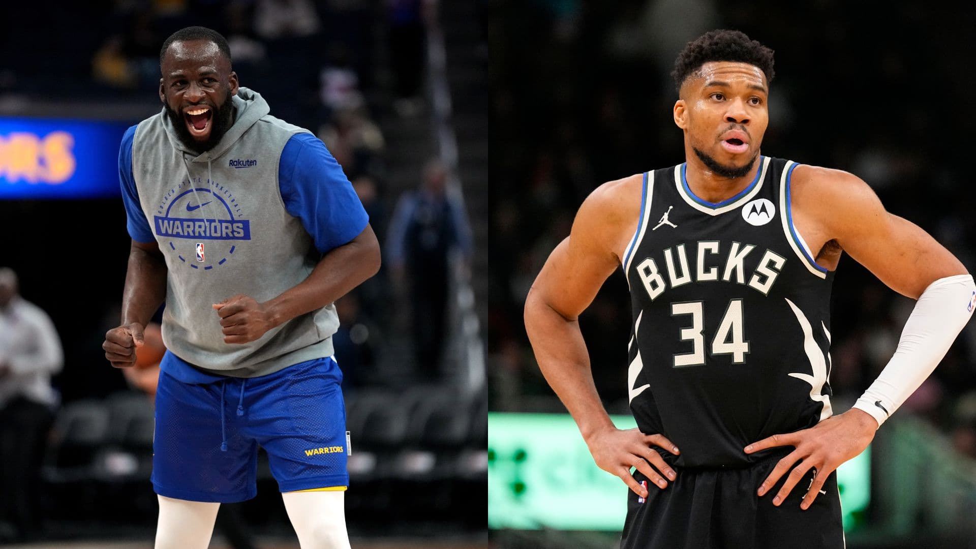 Draymond Green (L) and Giannis Antetokounmpo (R)