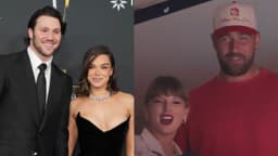 Josh Allen, Hailee Steinfeld, Travis Kelce, and Taylor Swift