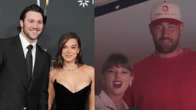 Josh Allen, Hailee Steinfeld, Travis Kelce, and Taylor Swift