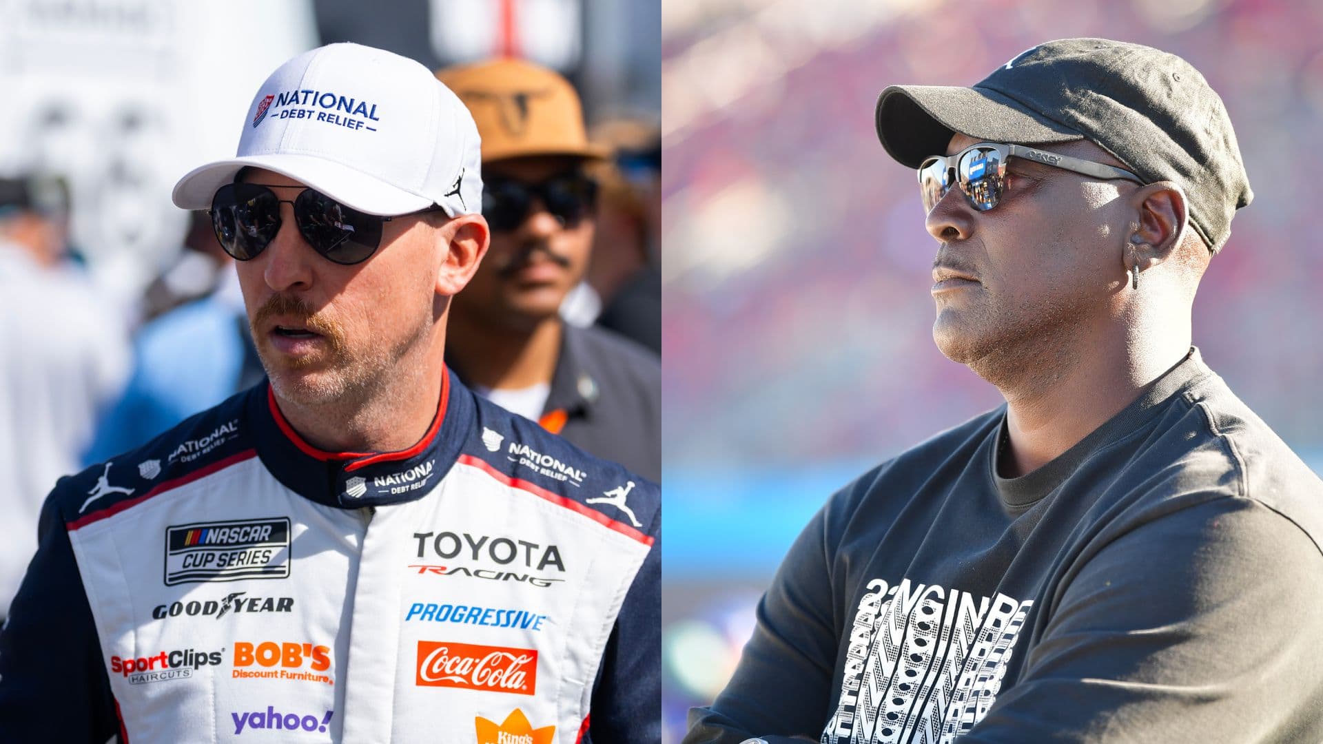 Denny Hamlin (L) and Michael Jordan (R)