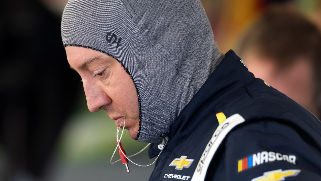 Feb 13, 2026; Daytona Beach, Florida, USA; NASCAR Cup Series driver Kyle Busch (8) during practice for the Daytona 500 at Daytona International Speedway. Mandatory Credit: Mark J. Rebilas-Imagn Images