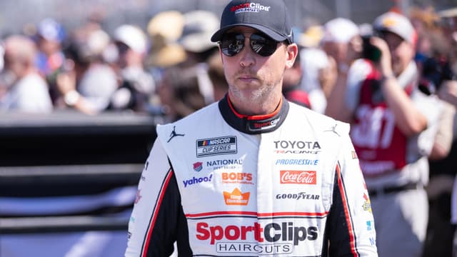 Mar 22, 2026; Darlington, South Carolina, USA; Joe Gibbs Racing Denny Hamlin (11) comes out for the Goodyear 400 at Darlington Raceway.