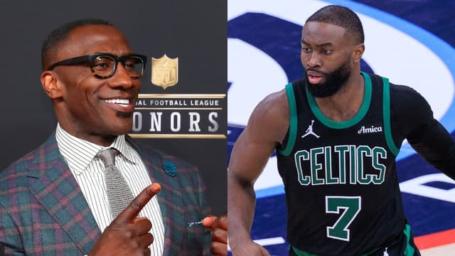 Shannon Sharpe (L), Jaylen Brown (R)