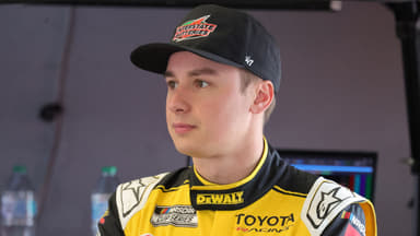 Feb 11, 2026; Daytona Beach, Florida, USA; NASCAR Cup Series driver Christopher Bell (20) during practice for the Daytona 500 at Daytona International Speedway. Mandatory Credit: Mike Dinovo-Imagn Images