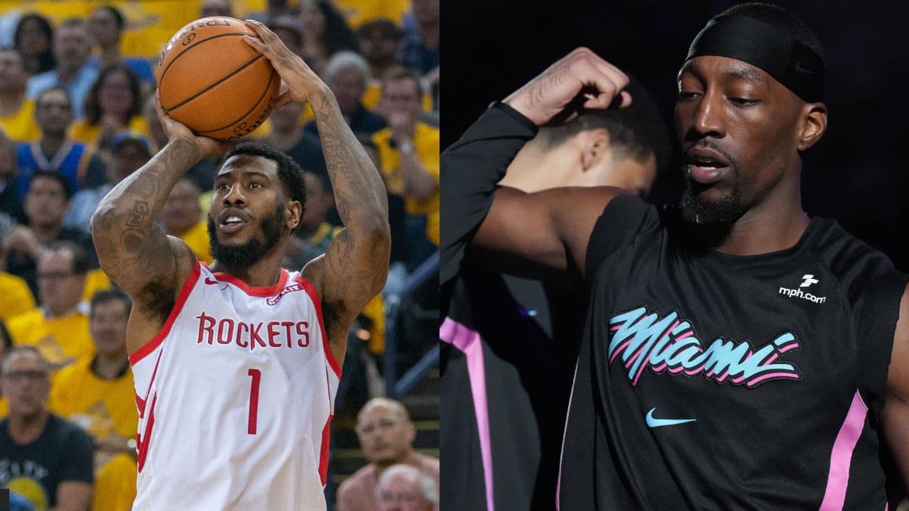 Iman Shumpert (L), Bam Adebayo (R)