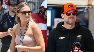 Julia Piquet (L) and Dale Earnhardt Jr (R)