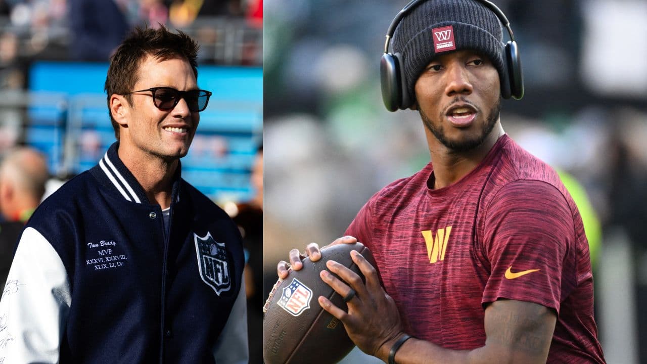Tom Brady and Jayden Daniels