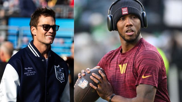 Tom Brady and Jayden Daniels