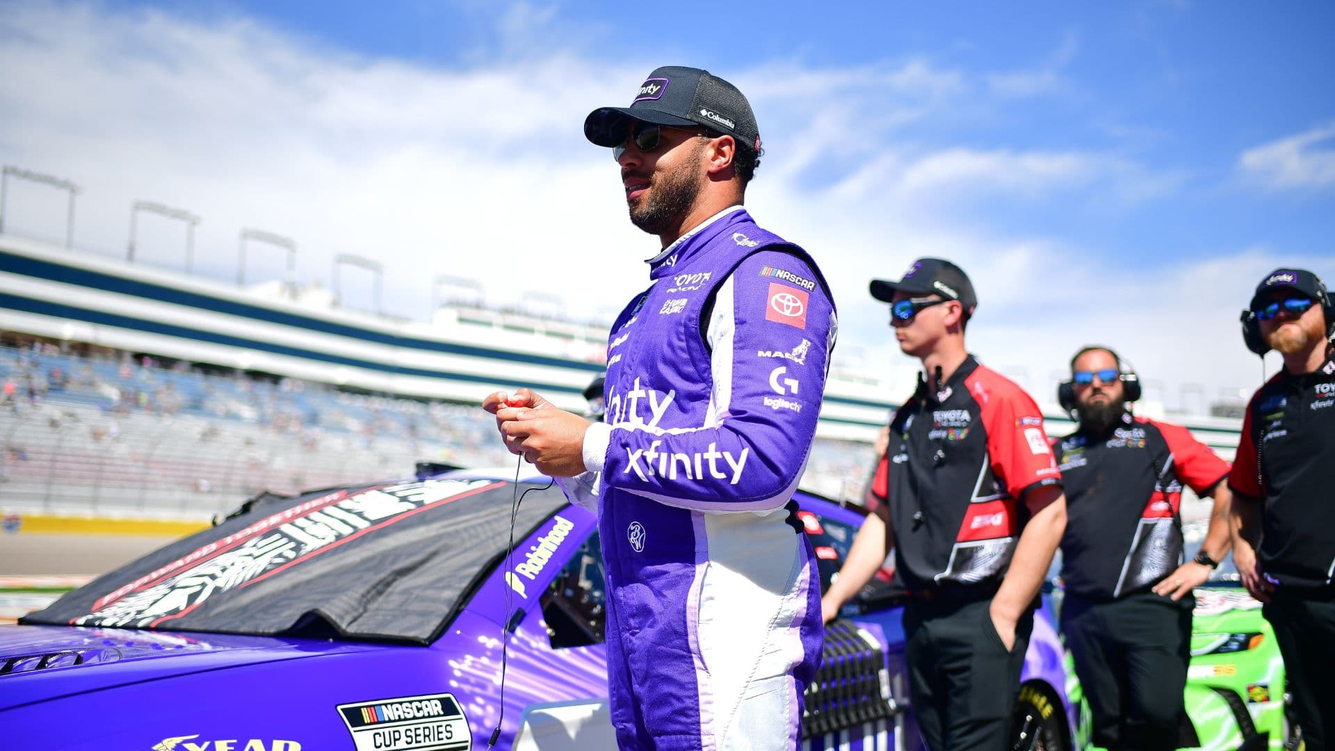 Mar 14, 2026; Las Vegas, Nevada, USA; 23XI Racing driver Bubba Wallace (23) during qualifying at Las Vegas Motor Speedway.