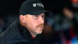 Feb 13, 2026; Daytona Beach, Florida, USA; NASCAR Cup Series driver Denny Hamlin (11) during practice for the Daytona 500 at Daytona International Speedway