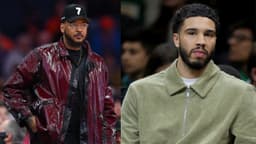 Carmelo Anthony (L), Jayson Tatum (R)