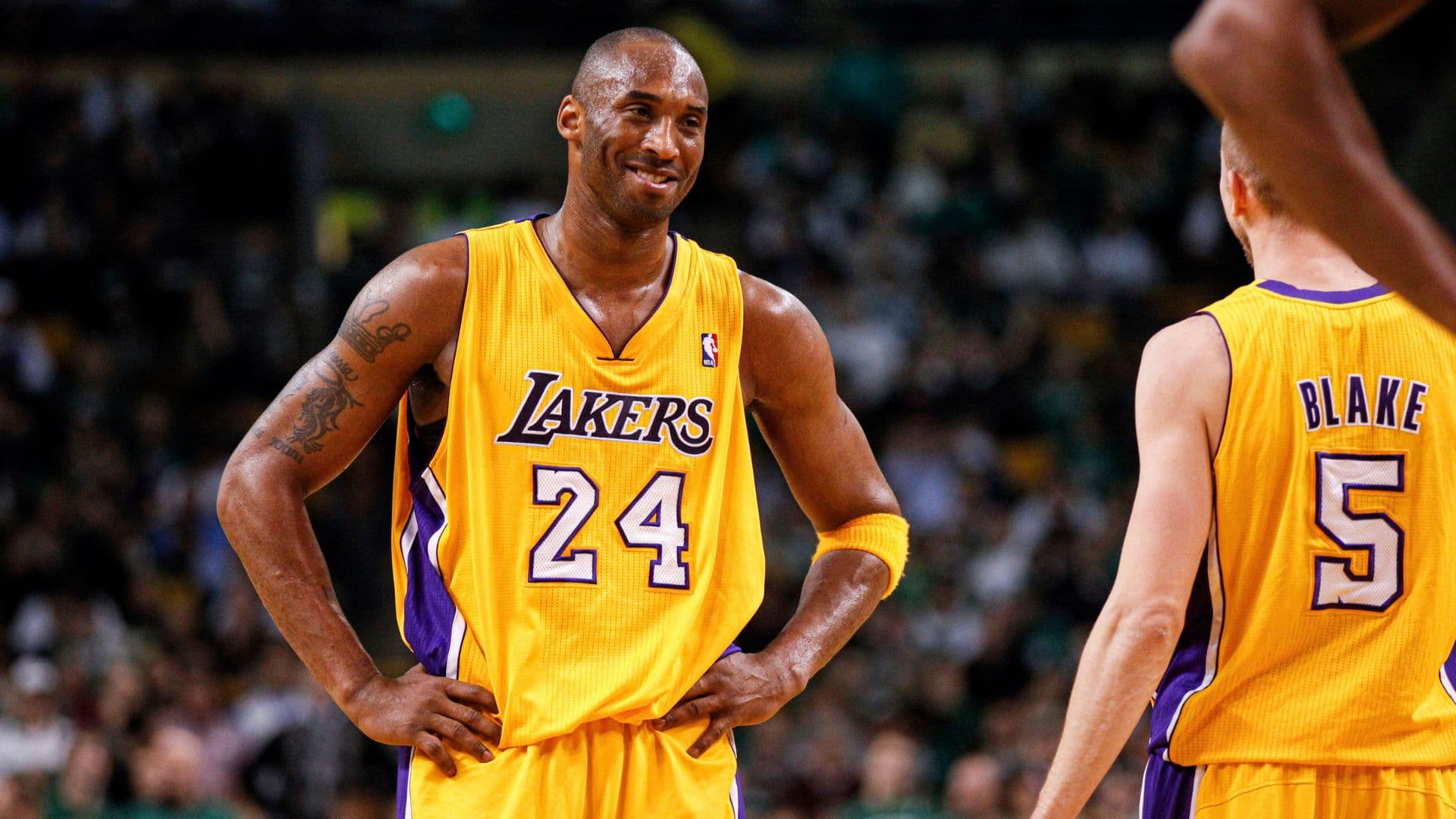 Feb 09, 2012; Boston, MA, USA; Los Angeles Lakers shooting guard Kobe Bryant (24) on the court against the Boston Celtics at the TD Garden