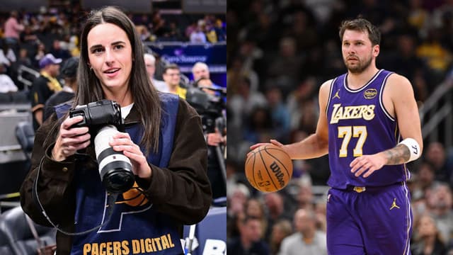 Caitlin Clark(L) and Luka Doncic(R)