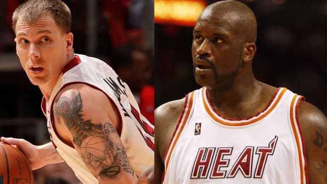Jason Williams (L), Shaquille O'Neal (R)