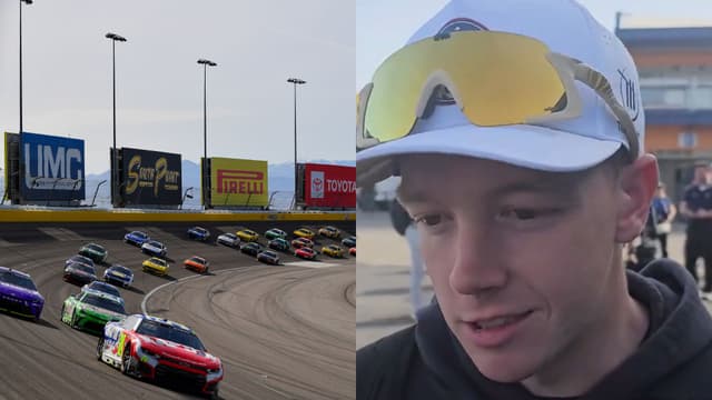 Pennzoil 400 (L) and Connor Zilisch post race (R)