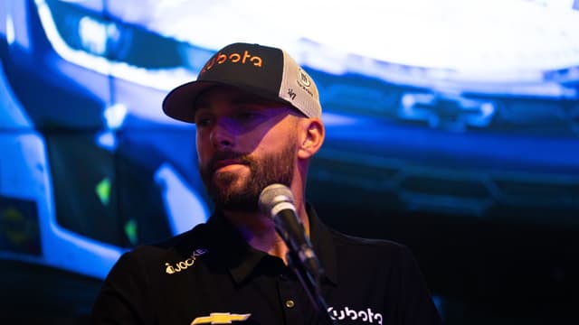 Ross Chastain speaks at Lainey WilsonÕs Bell Bottoms Up Restaurant & Bar in Nashville on March 10, 2026.