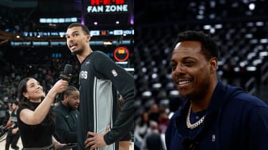 (L) Victor Wembanyama (R) Paul Pierce