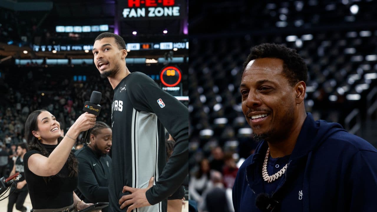 (L) Victor Wembanyama (R) Paul Pierce