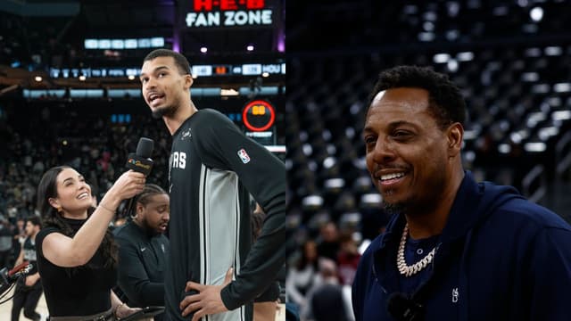 (L) Victor Wembanyama (R) Paul Pierce