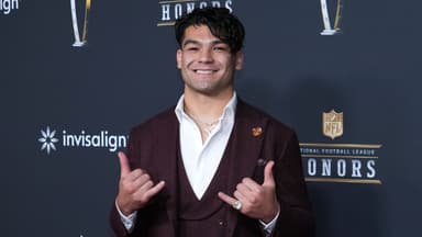 Feb 5, 2026; San Francisco, CA, USA; Puka Nacua on the NFL Honors Red Carpet before Super Bowl LX at Palace of Fine Arts.