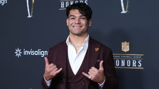 Feb 5, 2026; San Francisco, CA, USA; Puka Nacua on the NFL Honors Red Carpet before Super Bowl LX at Palace of Fine Arts.