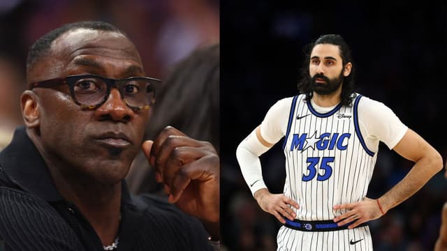 Shannon Sharpe (L), Goga Bitadze (R)