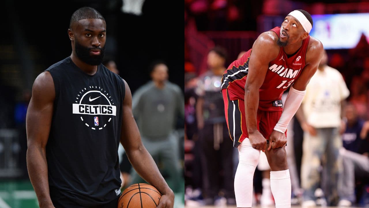 Jaylen Brown(L) and Bam Adebayo(R)