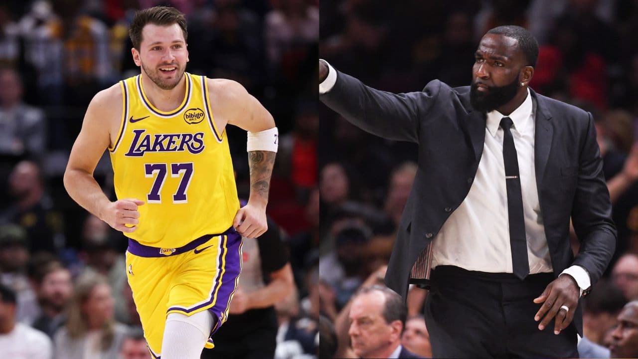 Luka Doncic (L), Kendrick Perkins (R)