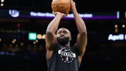 Boston Celtics forward Jaylen Brown (7) warms up before playing against the Philadelphia 76ers at TD Garden.