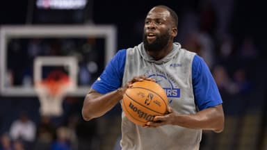 Mar 2, 2026; San Francisco, California, USA; Golden State Warriors forward Draymond Green warms up before a game against the Los Angeles Clippers at Chase Center