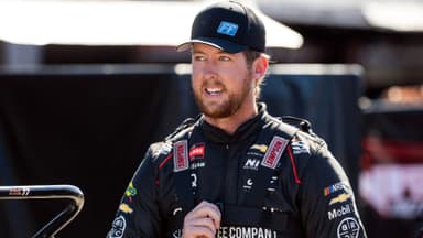 Feb 13, 2026; Daytona Beach, Florida, USA; NASCAR Truck Series driver Garrett Mitchell during qualifying for the Fresh from Florida 250 at Daytona International Speedway.