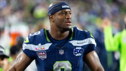 Seattle Seahawks running back Kenneth Walker III (9) against the New England Patriots during Super Bowl LX at Levi's Stadium.