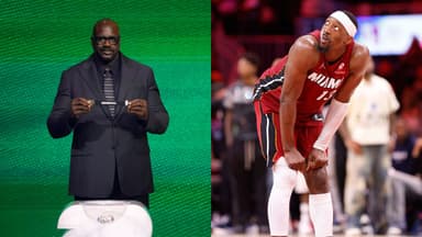 Shaquille O'Neal(L) and Bam Adebayo(R)