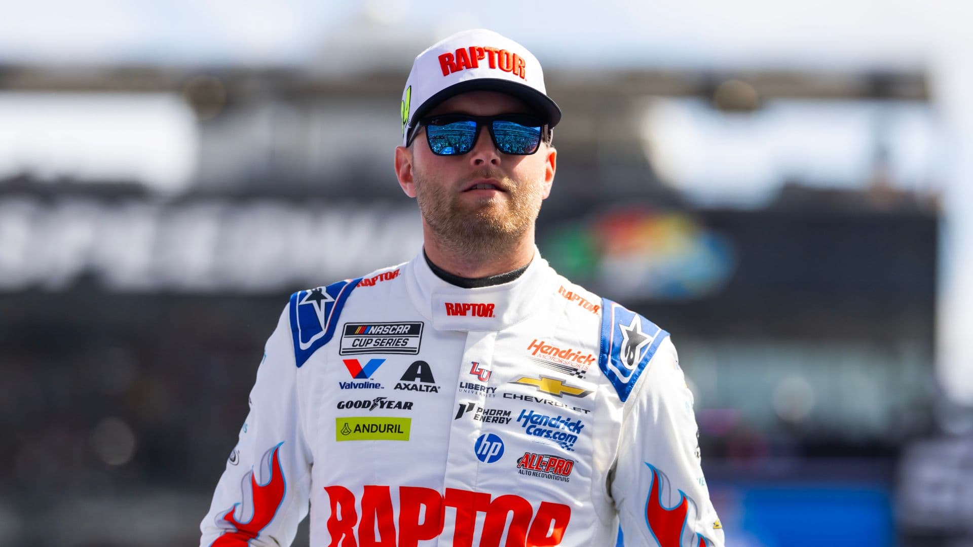 Feb 15, 2026; Daytona Beach, Florida, USA; NASCAR Cup Series driver William Byron (24) during the 68th running of the Daytona 500 at Daytona International Speedway.