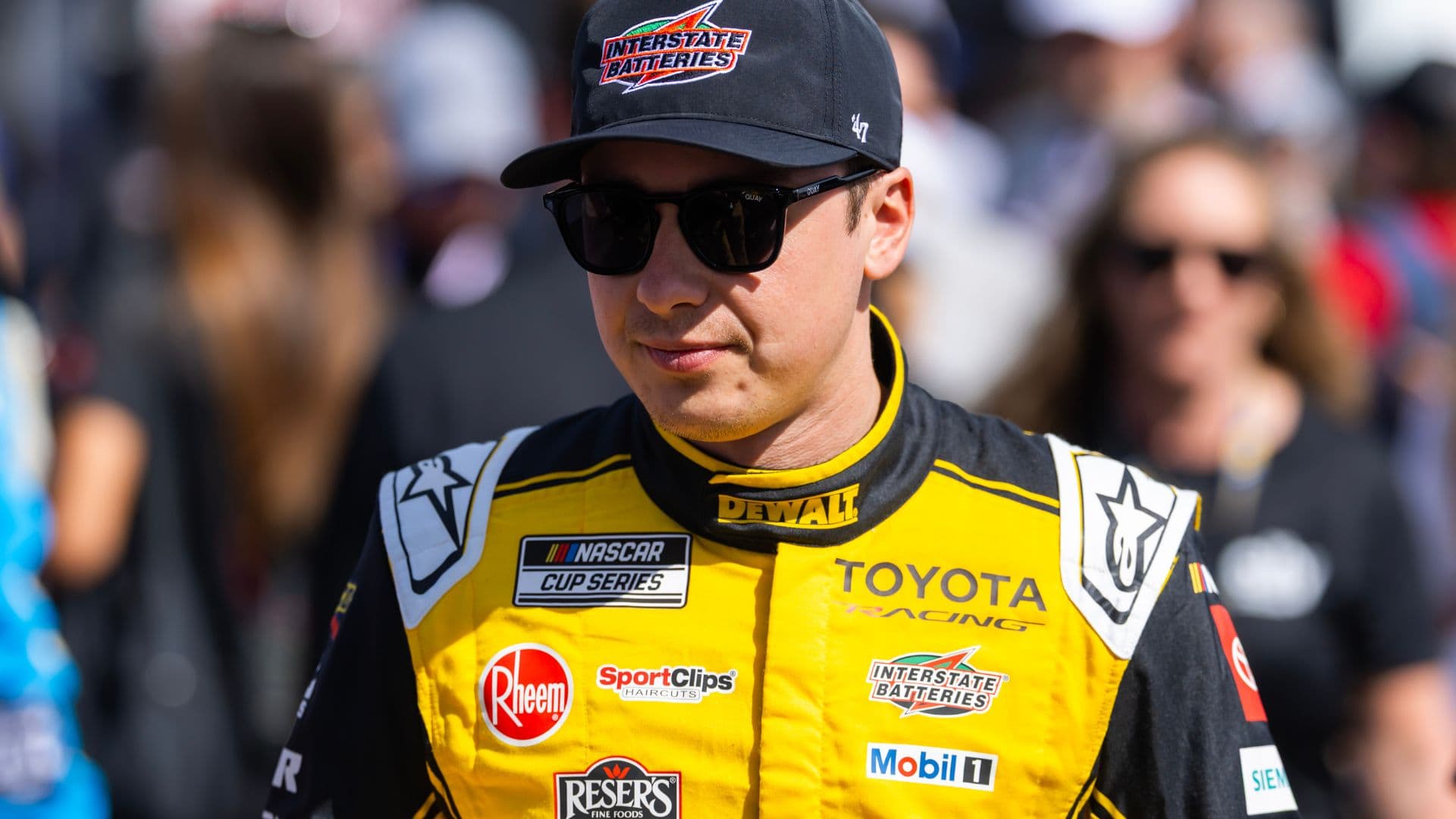 Feb 15, 2026; Daytona Beach, Florida, USA; NASCAR Cup Series driver Christopher Bell (20) during the 68th running of the Daytona 500 at Daytona International Speedway