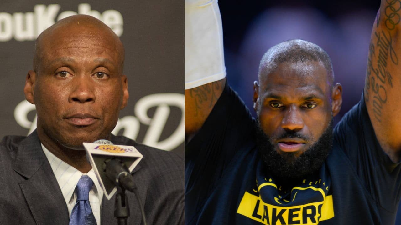 Byron Scott (L), LeBron James (R)