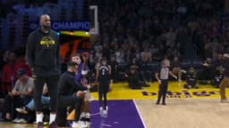 (L) LeBron James (R) Victor Wembanyama and LeBron James