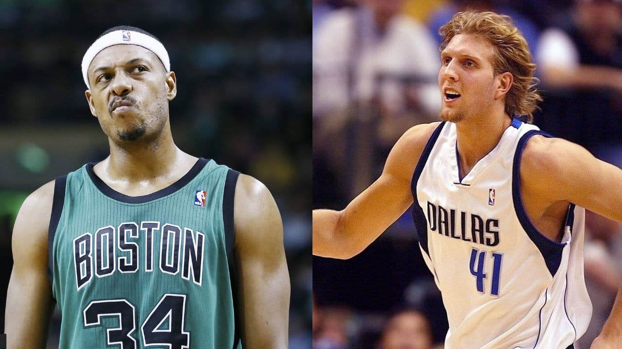 Paul Pierce (L), Dirk Nowitzki (R)