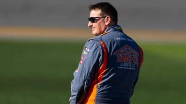 Feb 13, 2026; Daytona Beach, Florida, USA; NASCAR Truck Series driver Michael McDowell (7) during qualifying for the Fresh from Florida 250 at Daytona International Speedway.