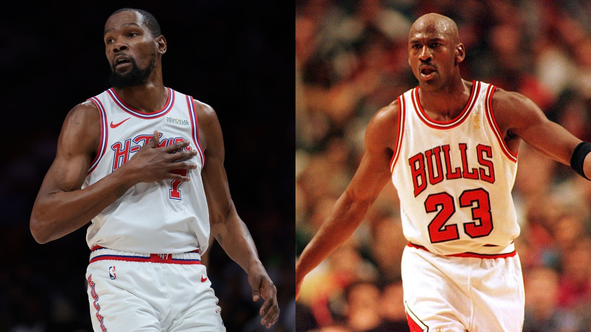 Kevin Durant (L) and Michael Jordan (R)