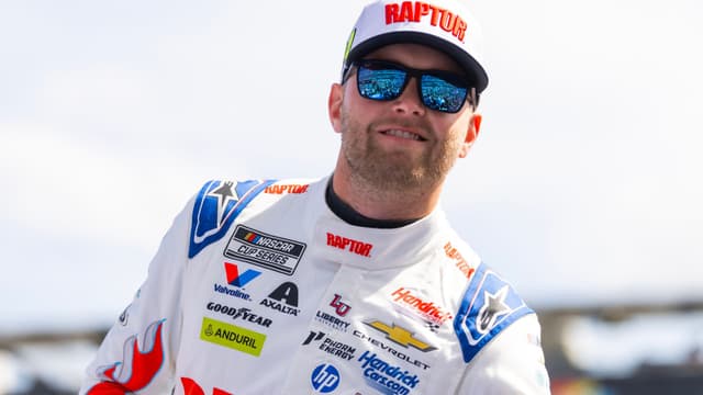 Feb 15, 2026; Daytona Beach, Florida, USA; NASCAR Cup Series driver William Byron (24) during the 68th running of the Daytona 500 at Daytona International Speedway