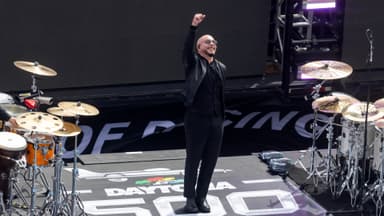 Feb 16, 2025; Daytona Beach, Florida, USA; Recording artist Pitbull performs before the NASCAR Daytona 500 at Daytona International Speedway