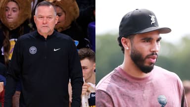 Michael Malone (L), Jayson Tatum (R)