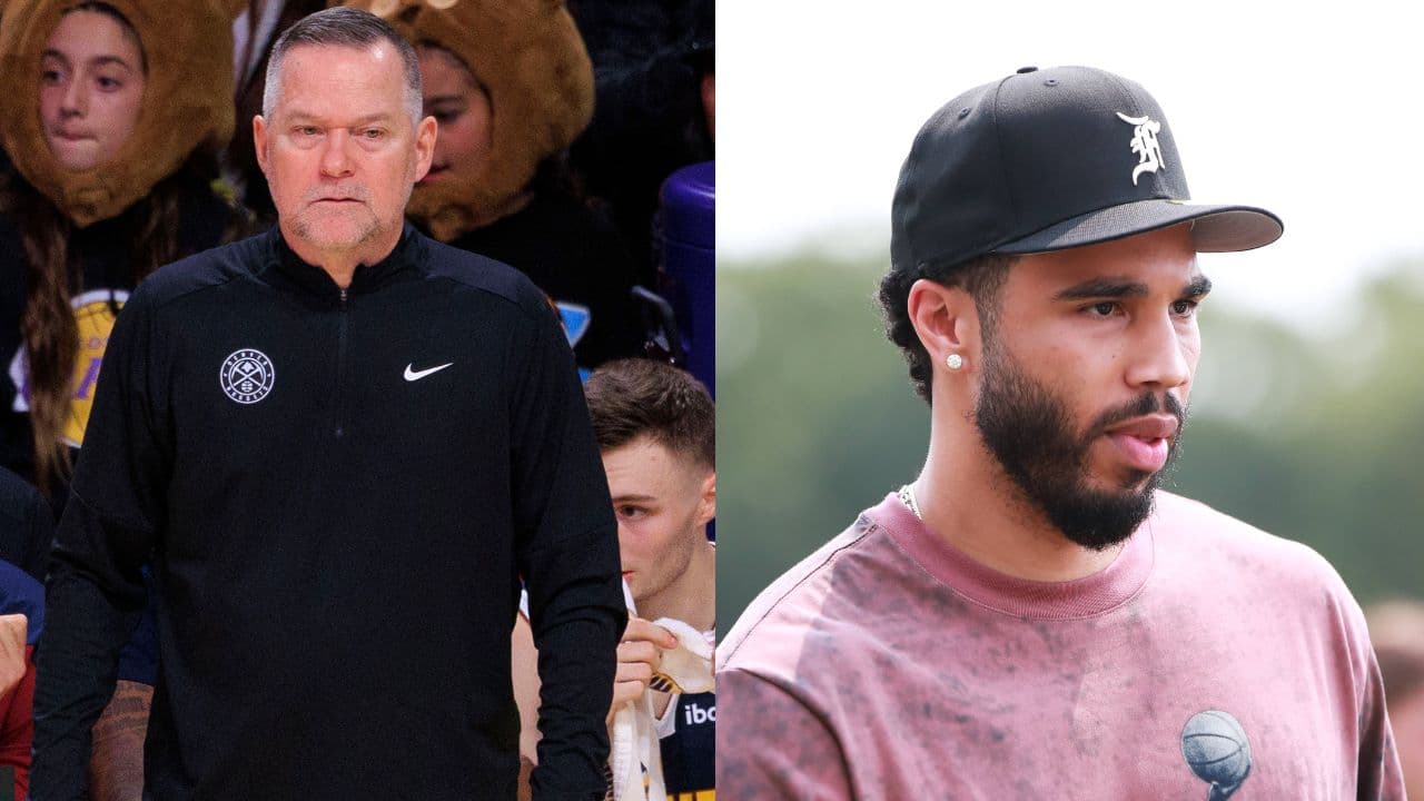 Michael Malone (L), Jayson Tatum (R)