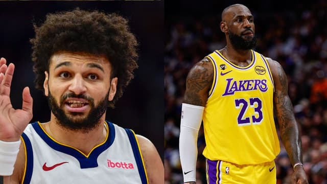 Jamal Murray (L), LeBron James (R)