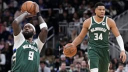 Bobby Portis (L), Giannis Antetokounmpo (R)